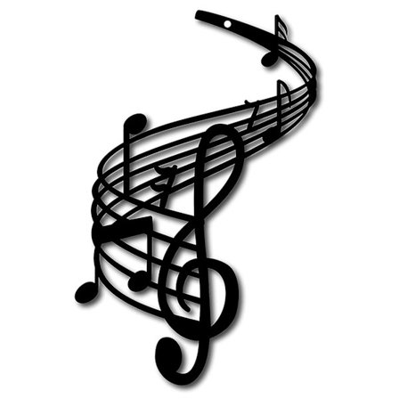 Kunstnerisk metal musiknote vægdekoration, glat overflade, elegant vægdekoration til hjem og fester