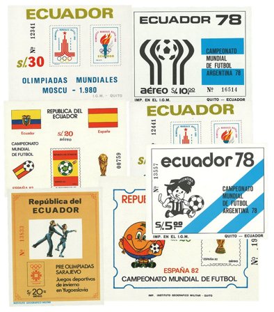 Ecuador 1978-1984 - 7 forskellige miniark - Postfrisk