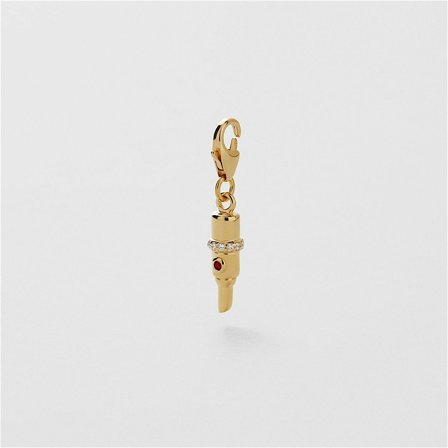 Red Lipstick Charm - 24K VERGOLDETES STERLINGSILBER