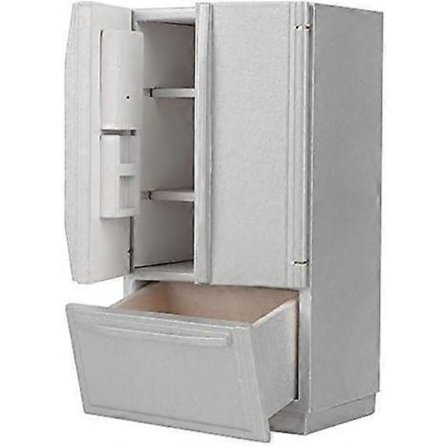 1:12 mittakaavan miniatyyri nukkekodin jääkaappimalli lelu puinen jääkaappi