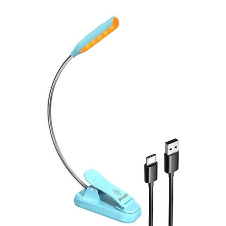 Trådlös lampa Glocusent mini GLCSNTBL103B clip-on boklampa, USB-C Blå