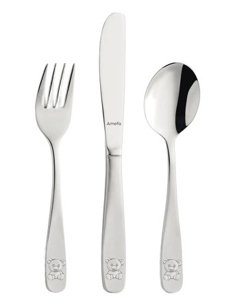 Children Cutlery Set Bear 3-Psc Silver Amefa