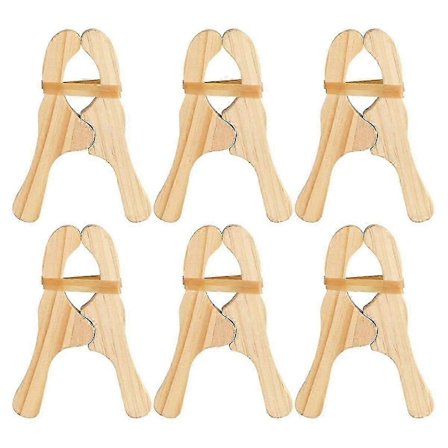 6-pack Trä Lekklämmor för Gardiner, Garderober, Balkong, Träklämmor