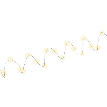 Ljusslinga med silvertråd och 20 LED-lampor, inkl. timer