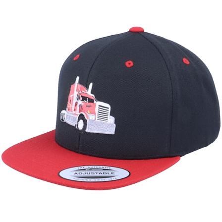 Kiddo Cap - Schwarz snapback Cap - Kids Semi Truck Black/Red Snapback @ Hatstore