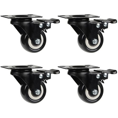 4 Svingbare Hjul 50mm Møbelhjul Transporthjul Hjul, 50 kg pr. hjul - Type 2 KLB
