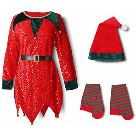 Jente Gutt Jul Elg Fancy Dress Xmas Party Cosplay Klær Y red 150cm