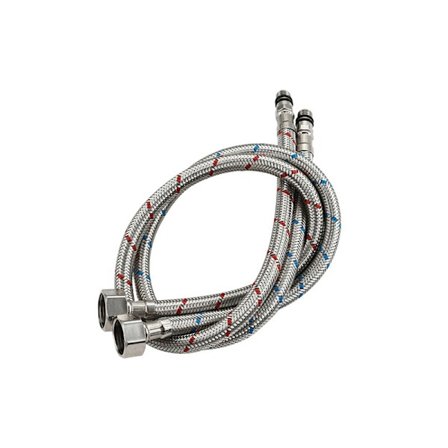 G 3/8 længde 60 cm pansret tilslutningsslange til vandhane, 2 stk