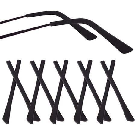 5 par sorte brillesokker i silikone til solbriller