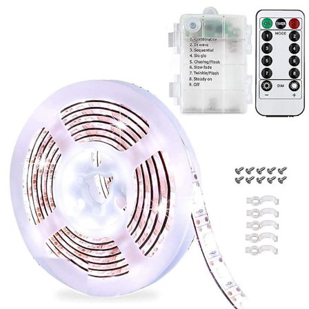 Led Stribelys Batteridrevet 9.8ft 90 Led Lystauv