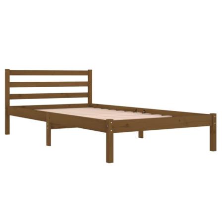 Vidaxl Sängram Massiv Furu 100x200 Cm Honungsbrun Brun