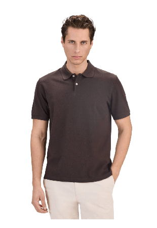 John Henric Cotton S/s Jersey Polo Piké (ola) T-shirts Herr Brun M