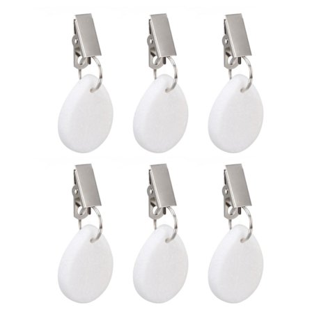 6 stk. Marmor Bordvægte i Rustfrit Stål Vandtæt Rustfri Holdbar Clip On til Fest Picnic Oval