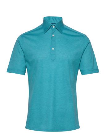 Men's Shirt: Casual Pique Polos Short-sleeved Sininen Eton
