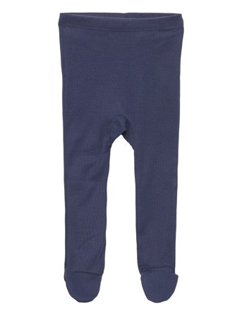 Copenhagen Colors Baby Rib Tights W. Feet - Blue - 92