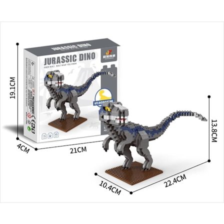 Dinosaurusrakennuspalikat – T-Rex & Velociraptor miniatyyrilelu