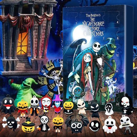 Adventskalender 2023 Hot Halloween Skräck Atmosphere Calendar Toy Blind Box 24 bitar Gothic Advent Countdown Calendar Blind
