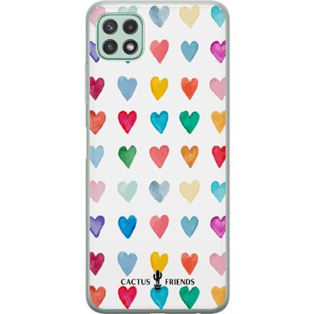 Yhteensopiva Puhelinkuori Samsung Samsung Galaxy A22 5G Cactus and Friends - Watercolor Love Grid