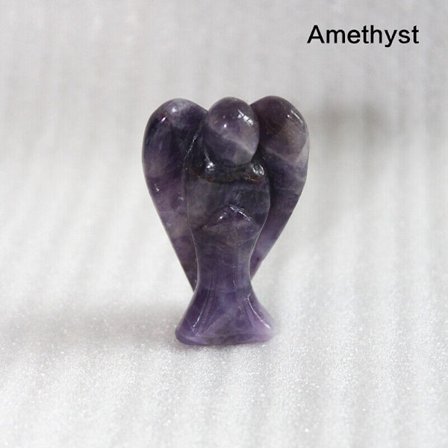 Skyddsängel snidad kristallfigur Pocket Stone Healing Craft Staty Present