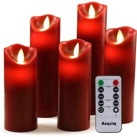 LED-ljus, flamlösa ljus 250 timmars dekorativa ljuspelare i 5-pack