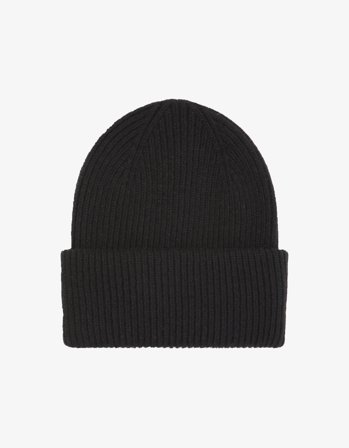 Merino Wool Hat - Deep Black - One Size