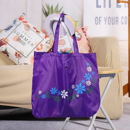 Sammenfoldelig håndtaske Casual Blomsterindkøbstaske LILLA