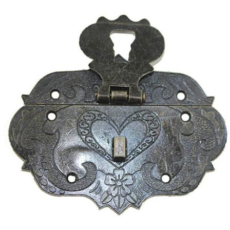 4 Antiikkista sinkkiseoksesta valmistettua lukkoa korurasiaan, matkalaukkuun - Koko S