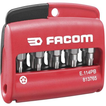 Facom E.114PB Bitssats i etui 10 st, TORX Plus, manipuleringssäkra, Maskintillbehör & förbrukning