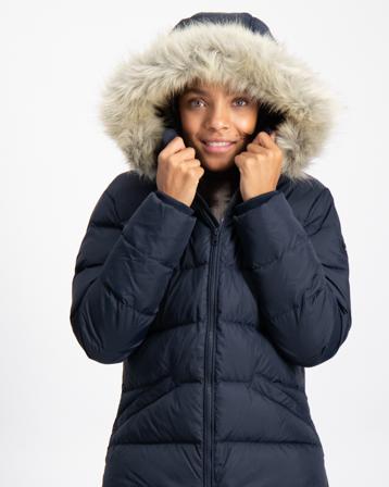 Tommy Hilfiger ESSENTIAL DOWN FUR HOOD JACKET Blau Jacken Mädchen - Kidsbrandstore