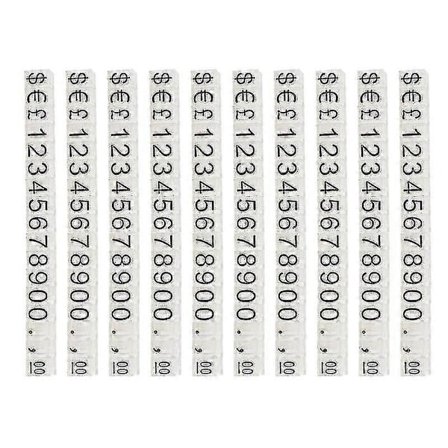 10 st Supermarket Pris Display Skyltar Nummer Prislappar Butik Prislappar