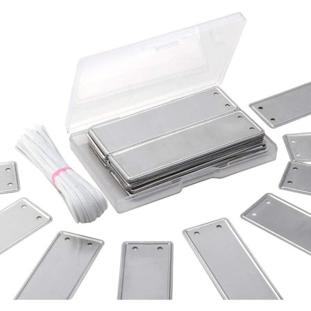 100 st Vattentäta Växtetiketter i Aluminium med Trådar, ZQKLA