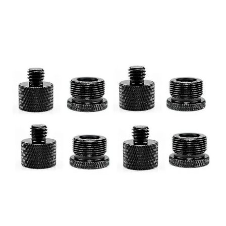 8 stk. Mikrofon Gjengeadapter 5/8 Adaptermutter 1/4 Til 3/8 Mikrofonlydtilbehør - svart