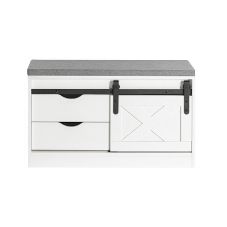 SoBuy vit skohylla med 3 dörrar 30x80.01x49cm, funktionell FSR153-W