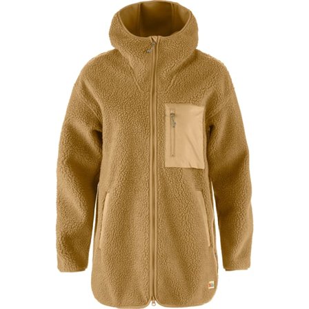 Fjällräven Women's Vardag Pile Fleece Long in Buckwheat Brown, Recycled Polyester | Size: XS