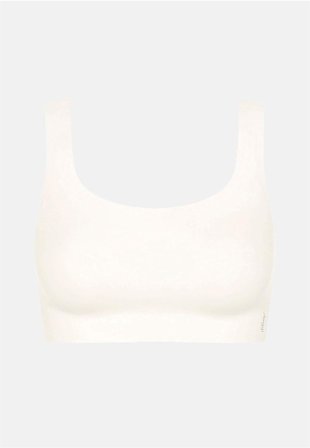 Sloggi - Sömlös bh-topp i supermjuk microfiber Zero Feel 2.0 - offwhite - för damer - L (44/46) - Cellbes