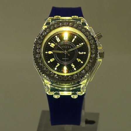 Naisten Prisma-lasikoteloinen rannekello PU-nahkaremmi kruunulla