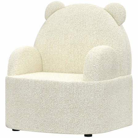 Barnfåtölj, barnsoffa med mjuk teddyfleece, björnform, barnstol för barn 1,5-3 år, barnrum, lekrum, beige
