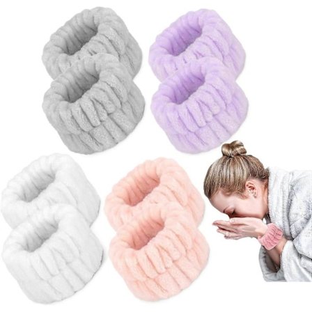 Håndleddshåndklær for ansiktsvask spa Hårbånd og pannebånd Mikrofiber Hurtigtørkende Absorberende Håndleddsbånd for jenter Menn Sminke 6 stk 