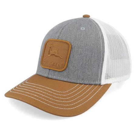 John Deere - Grå trucker Keps - Patch White/Grey/Brown Trucker @ Hatstore
