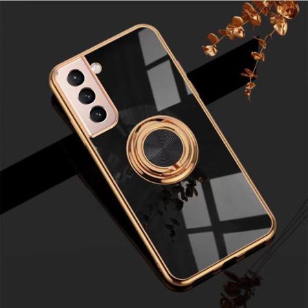 Luksuriøst stilfuldt case Samsung Galaxy S21 Ultra med ringstati Black one size