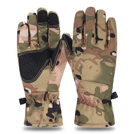 Motorcycle Camouflage Gloves Winter Windproof Fleece Thickened Ski Gloves Warm Non-slip Waterproof Touch Screen Motocross Gloves
