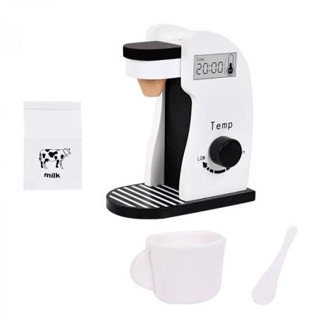 Kaffebryggare, med kopp, kaffebryggare, sked och mjölkflaska, låtsaslek Köksleksaker för barn Kaffemaskin Mixer Spisleksaker