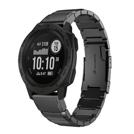 Til Garmin Instinct 22mm Tortoise Shell rustfrit stål urbånd