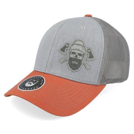Bearded Man - Harmaa trucker Lippis - Bone Beard Axes 112 Tri Heather Grey/Charcoal/Dark Trucker @ Hatstore