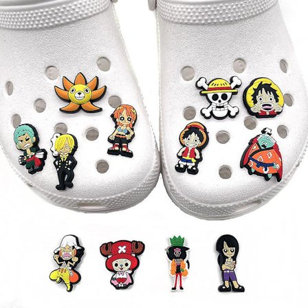 12 stk. Anime Sko Charms Sko Dekoration One Piece Sko Charms Til DIY Croc Træsko Sandaler Armbånd Håndledsbånd Dekoration Tilbehør Festgave