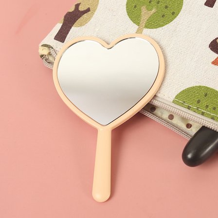 2 praktiska hand i hand med spegel kärlek hjärta handtag spegel liten spegel gåva välfärd sminkspegel