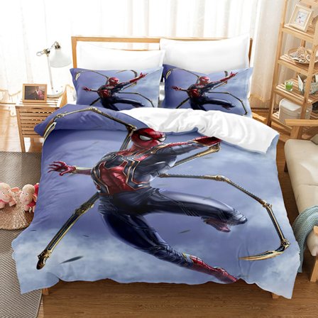Digitaltryckt Spiderman Sängkläder Tredelat Set Pojkar Marvel Amazon Gränsöverskridande 3D Sängkläder G