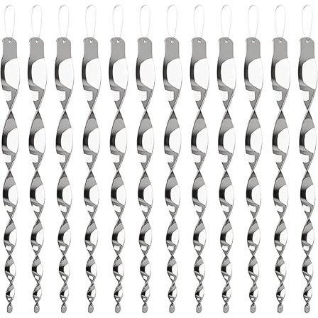 12-pak reflekterende fugleafskrækkere, hængende fugleafvisende reflektor, reflekterende vindspiral til at holde