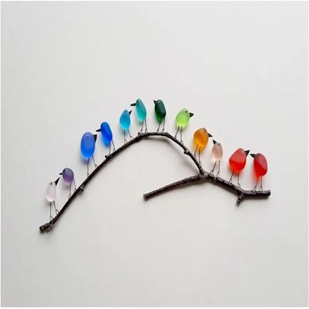 Sea Glass Rainbow Birds dekorasjon Rainbow Bird Home Decoration