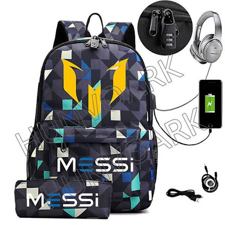 Messi Ryggsäck Mode Oxford Student Skola Ryggsäckar 16 Tums Laptop Väska Casual Resa Laptop Ryggsäck Mochila